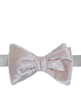 Ivory bow tie for women already knotted in silk and viscose velvet CONRAD